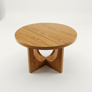 Modern Vietnam <b>Round</b> Durable RUBBER WOOD MDF VENEER <b>OAK</b> KD Coffee <b>Table</b> Living Room Furniture Decorative Design 1 Year Warranty - Product Image 1