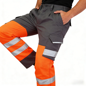 Pantalons de travail imperméables de sécurité de classe 2 ANSI pour hommes, design personnalisé, orange avec bandes réfléchissantes - Product Image 6