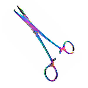 Portaagujas Arcoíris con Mordazas Dentadas y Bloqueo de Trinquete, Instrumento Quirúrgico para Hemostasia - Product Image 1