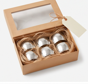 <b>Silver</b> <b>Napkin</b> Rings <b>Silver</b> Glossy Finished Stainless Steel Hammered Texture Suitable For Table Decoration Kitchen Item - Product Image 6
