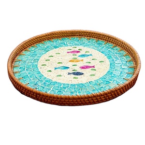 Plateau de mosaïque en nacre de luxe: idéal pour les accents de maison élégants - Product Image 1