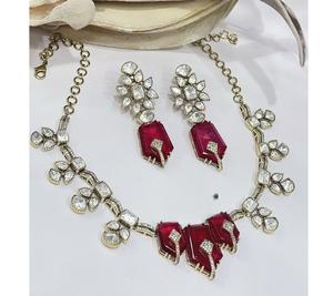 Conjunto de Collar y Pendientes de Moissanita Delicado con Acabado Dorado de Moda, de la Mejor Calidad, para Bodas, Colección para Mujer - Product Image 2