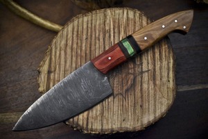 Cuchillo de Caza Profesional al por Mayor con MOQ Bajo, Cuchillo de Chef de Acero de Damasco de 9.5 Pulgadas, Afilado para Cortar Carne/Vegetales, Mango de Madera, OEM - Product Image 5