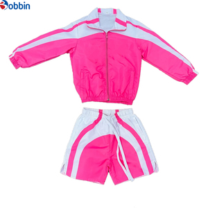 Comfortable Men's Orange White Color Blocking Sporty Tracksuit <b>Set</b> Stand Collar Zipper Jacket Shorts Breathable <b>Knitted</b> - Product Image 5