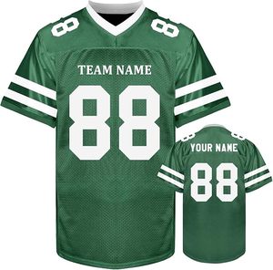 Custom American Football Jersey Men Green 88 Mandarin Collar Mesh Breathable Short Sleeve Team Name Heat-Transfer Letter - Product Image 1