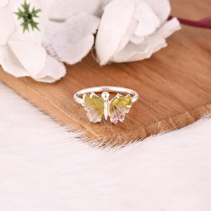 Natural Bio Tourmaline 925 Sterling Silver Ring Party Wear Rings Natural Stone Handmade Rings Women Jewelry <b>Butterfly</b> Ring - Product Image 2