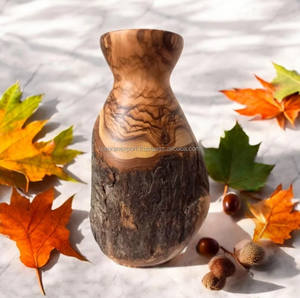 Beau vase en bois fait à la main pour la décoration intérieure premier cadeau de maison pour les acheteurs et les agents immobiliers pour le salon - Product Image 5