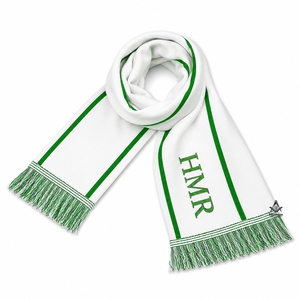 Greek Apparel Alpha Kapa Heritage Masonic Regalia Women White Green Acrylic Blend Warm Windproof Mid-Length Knit Scarf - Product Image 2