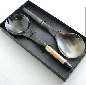 New Bast Selling Buffalo Horn Cutlery Server <b>Spoon</b> Set of 2 Piece Set Indian Manufacturer by Quality Handicrafts - Product Image 1