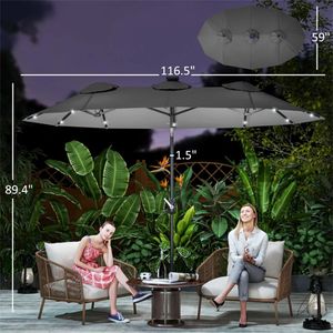 Ombrellone da Giardino Solare Grigio per Esterni - Product Image 6