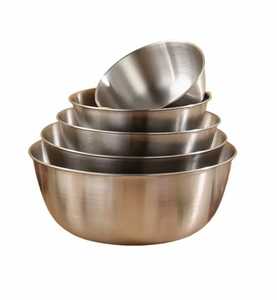 Nesting Stainless Steel Mixing Bowls <b>Set</b> Durable Metal Kitchen Basin for <b>Baking</b> Cooking Food Prep Space Saving Salad Bowl <b>Set</b> - Product Image 1