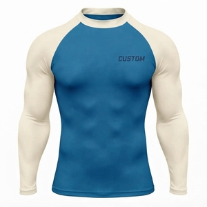 T-shirt de compression à manches longues pour homme, imprimé par sublimation, séchage rapide, avec logo personnalisé, pour entraînement MMA - Product Image 1