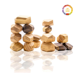 Juego de 10 Bloques de Equilibrio de Madera Natural Midu 99 Gold Data, Juguete de Construcción para Niños de 2 a 4 Años, Unisex, Educativo Montessori - Product Image 1
