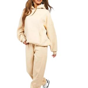 Conjunto de chándal con capucha y Jersey de gran tamaño para mujer 2025, chándal de manga larga, 100% de algodón sólido, otoño, de talla grande, de lana para mujer - Product Image 1