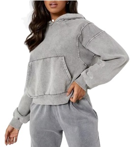 Sudaderas con capucha de lavado ácido personalizadas para hombre, sudaderas con capucha de mezcla de algodón básicas personalizadas transpirables para hombre 2026 - Product Image 4