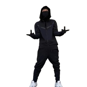 Costume hommes survêtement Tech Hoodie coton Stretch vêtements d'entraînement bonne qualité manteau pantalons de survêtement Sport ensemble hommes vêtements - Product Image 1