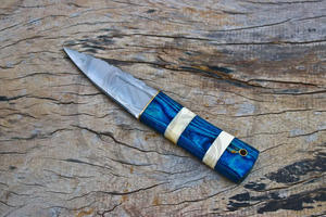 Cuchillo Sgian Dubh de Acero de Damasco Personalizado OEM, Hecho a Mano, con Mango de Madera, Cuchillo Escocés para Kilt de las Tierras Altas - Product Image 3