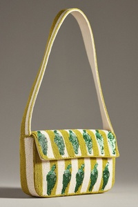 Bolso de Hombro Ecológico con Cuentas de Chile Verde Dorado, Bolso de Moda Colorido Inspirado en la Comida para Mujeres y Niñas, Bolso de Noche - Product Image 1