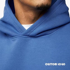 High Quality Custom Logo No String Blank Winter Solid Tracksuit for Men Street Wear <b>Drop</b> Shoulder Pullover Plain Men's - Product Image 6