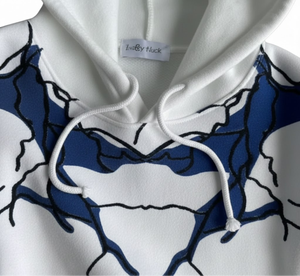 Sweat à capuche oversize blanc personnalisé pour homme – Polyester/Coton respirant et imperméable, style streetwear, vente en gros - Product Image 2