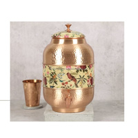 Refroidisseur d'eau en cuivre 5 l, pot avec verre en cuivre, Design Unique, couleur personnalisée et à usage domestique