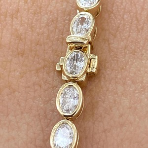 Luxury Oval Cut VVS Moissanite Diamond Bezel Set <b>Bracelet</b> With Solid Silver Fine Fashion Jewelry <b>Bracelet</b> For Women Gift - Product Image 2