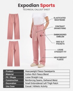 Heavyweight Fleece Sweatpants Casual <b>Pants</b> Solid Color Loose Fit Mid Waist Winter Trousers - Product Image 5