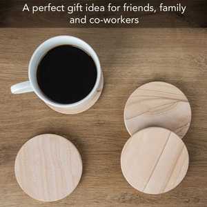 Durable Handmade Classic Round Wooden Coasters for Coffee Tea & Mug <b>Drinks</b>-Kitchen Use by H a CRAFT - Product Image 1