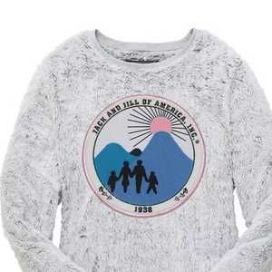 Sweat-shirt à logo en fourrure pour femmes Jack and Jill, col rond en sherpa, manches longues, pull d'hiver confortable, doux, chaud, tendance - Product Image 2