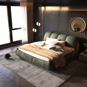 Letto King Size di Lusso Imbottito con Schienale Oversize, Struttura in Legno Massello per Diverse Altezze - Product Image 2