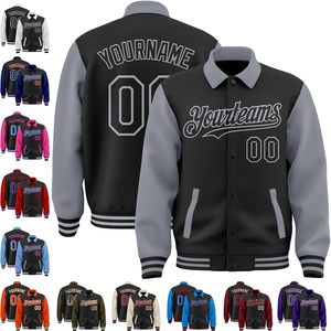 Veste en cuir de baseball personnalisée pour homme, style varsity, lettres brodées, lycée, bomber à boutons pression, taille XL, col à revers, Fanscustom - Product Image 4