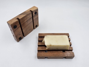 Porte-savon rectangulaire en bois d'acacia écologique, antidérapant, durable et classique - Product Image 3