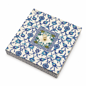 <b>Wooden</b> Printed Single Tier Storage <b>Box</b> with Lid | Stackable Decorative Organizer for <b>Tea</b> Jewelry & Gifts - Product Image 1
