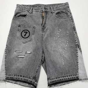 Custom <b>Men's</b> <b>Jeans</b> Shorts <b>Mens</b> Denim Shorts Streetwear Rhinestone Denim Shorts for <b>Men</b> - Product Image 1