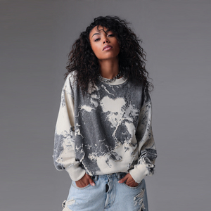 Women Crop Distress <b>Sweatshirts</b> High Street Fashion Wear Distress Cropped <b>Sweatshirts</b> <b>Ladies</b> <b>Long</b> Sleeve Short <b>Sweatshirts</b> - Product Image 2