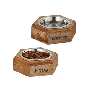 Vente en gros de gamelles pour animaux de compagnie en bois rustique de qualité supérieure, gamelles pour chiens, prix avantageux, provenance Vietnamienne - Product Image 1