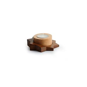 Wooden <b>Tea</b> <b>Light</b> Holder for Home Decoration Handcrafted Decorative Candle Stand - Product Image 2
