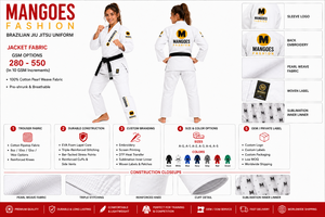 ชุดยูโดสำหรับผู้ใหญ่แบบยูนิเซ็กซ์ BJJ Gi 450 GSM คิโมโนสำหรับการแข่งขัน พิมพ์ลายโลโก้ด้วยเทคนิคซิลค์สกรีน ผลิตจากผ้าฝ้าย/โพลีเอสเตอร์ 100% ทนทาน ระบายอากาศได้ดี - Product Image 6