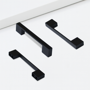Factory Direct Modern Minimalist Zinc Alloy Square Bar Cabinet Handle Matte <b>Black</b> Drawer Pull for Kitchen Bathroom Furniture - Product Image 1
