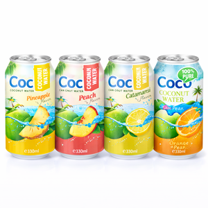 Bebida de Agua de Coco de 330 ml, Sabores Piña, Melocotón, Calamansi, Naranja y Pera – Bebida Natural de Jugo de Coco, Marca Privada OEM - Product Image 1