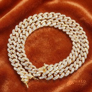 Chaîne cubaine en moissanite, chaîne tennis sertie de pierres, collier hip-hop, chaîne de mode, bijoux de luxe dorés, NYC - Product Image 4
