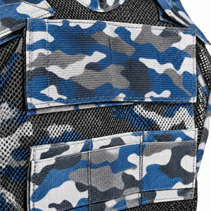 Gilet tactique anti-coupure et anti-perforation noir, camouflage bleu, coupe ample, taille unique, résistant à la chaleur, pour la chasse et les activités de plein air - Product Image 3