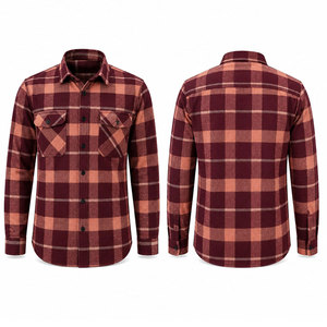 Chemise en flanelle de coton unie pour homme, fabrication OEM sur mesure, respirante, douce, confortable, de haute qualité, séchage rapide, pour la saison printanière - Product Image 1