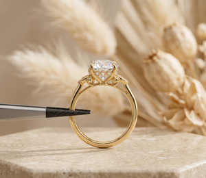 แหวนหมั้นเพชรทรงหยดน้ำ 2 กะรัต ทองคำขาว 14k ขายส่ง แหวนเพชรสามเม็ด ดีไซน์เรียบหรู รับสั่งทำเครื่องประดับ OEM ODM - Product Image 3