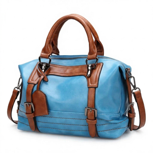 Sac à main en cuir véritable pour femme BS INTERNATIONAL, avec bandoulière amovible, fermeture éclair, imperméable, antivol, décontracté - Product Image 4