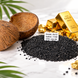 Carbón Activado de Alta Iodación 1100 Mg/g a Base de Cáscara de Coco para Minería de Oro, Malla 6x12, CTC 60% Mínimo, Alta Dureza, Certificado NSF - Product Image 2