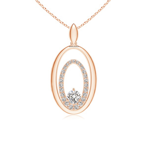 Colgante de Diamantes de Lujo en Oro de 10K, 14K, 18K y Plata 925, 935, Corte Brillante Redondo, Joyería de Boda para Mujer - Product Image 2
