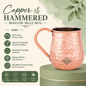 Mug en cuivre martelé de qualité supérieure pour Moscow Mule, avec poignée en cuivre et doublure en nickel, pour cocktails et bières – Fabricant et fournisseur - Product Image 3