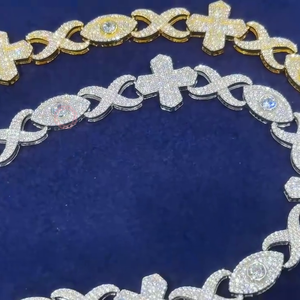 Iced Eviil Eye Cross <b>Infinity</b> Fine Jewelry Pendants & Charms 925 Silver Moissanite Streetwear Jewelry - Product Image 1