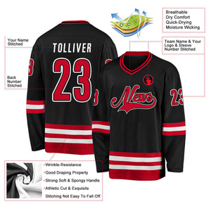 Nouvelle arrivée, maillot de hockey sur glace respirant 100% polyester, tissu twill, logo brodé personnalisé, patch, Ice Hockey Haus Industries - Product Image 4